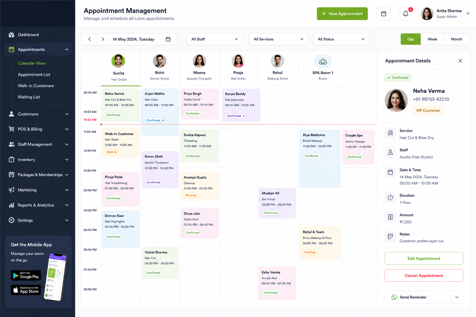 InnoGlow Salon ERP Dashboard